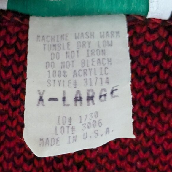 WILLOW RIDGE Red/Black Long Sleeve Button Short Sweater Cardigan; Size XL - Picture 4 of 4